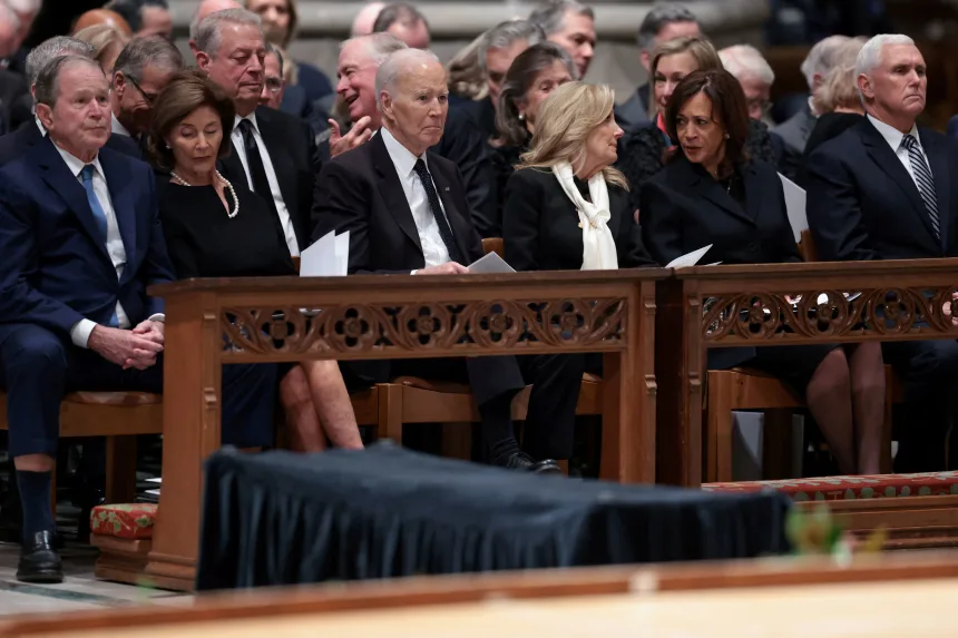 Dick Cheney receives a bipartisan farewell as former presidents and vice presidents gather for his funeral, with Trump and Vance notably absent. Dick Cheney receives a bipartisan farewell