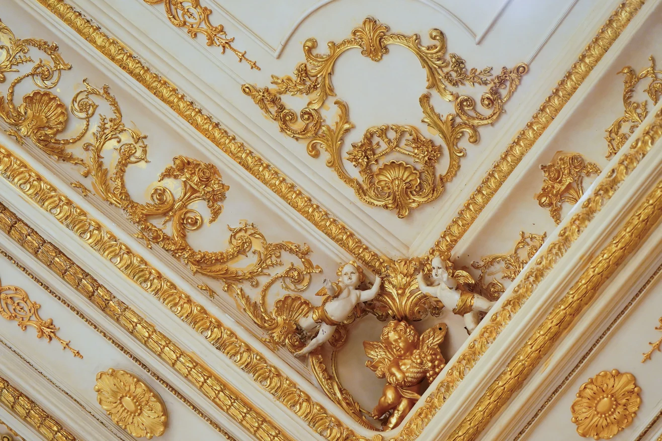 Gold decorations inside the Grand Ballroom