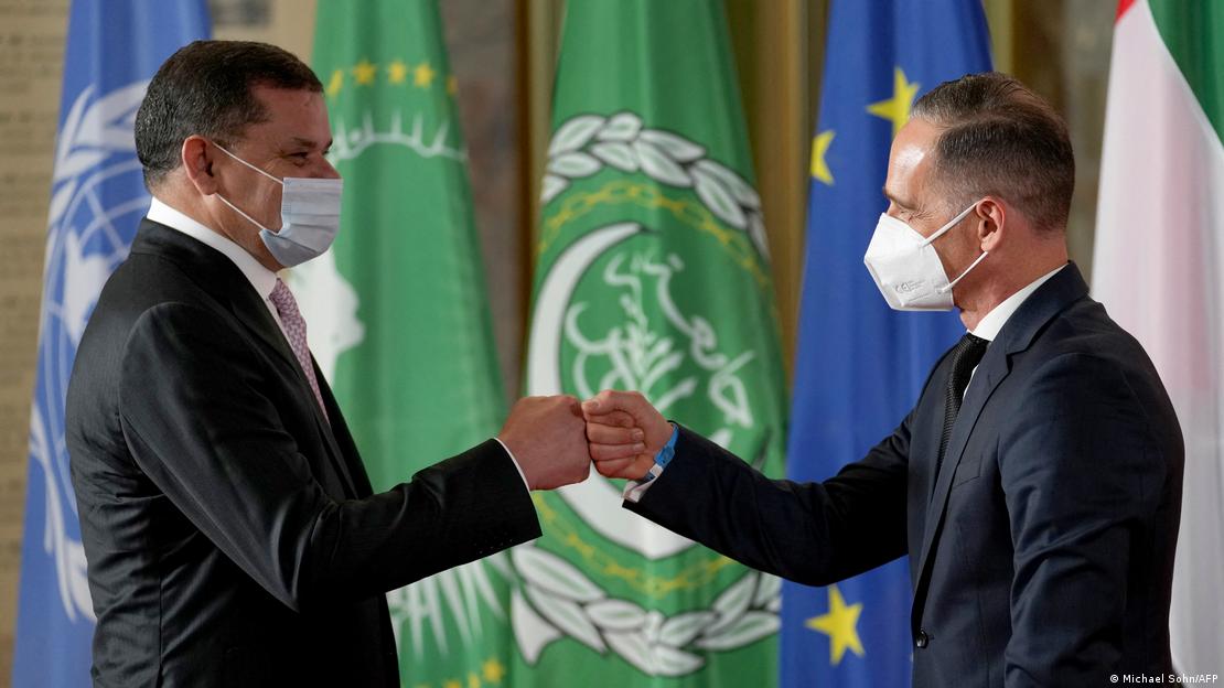 German Foreign Minister Maas and Libyan Prime Minister Dbeibah in June in Berlin