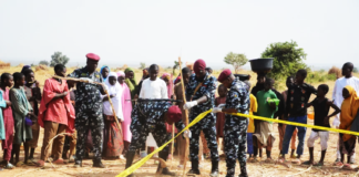 U.S. Military Launches Strikes Against Islamic State in Nigeria Nigeria police, Anti-Bomb squad, secure the scene of a U.S. airstrike in Northwest, Jabo, Nigeria