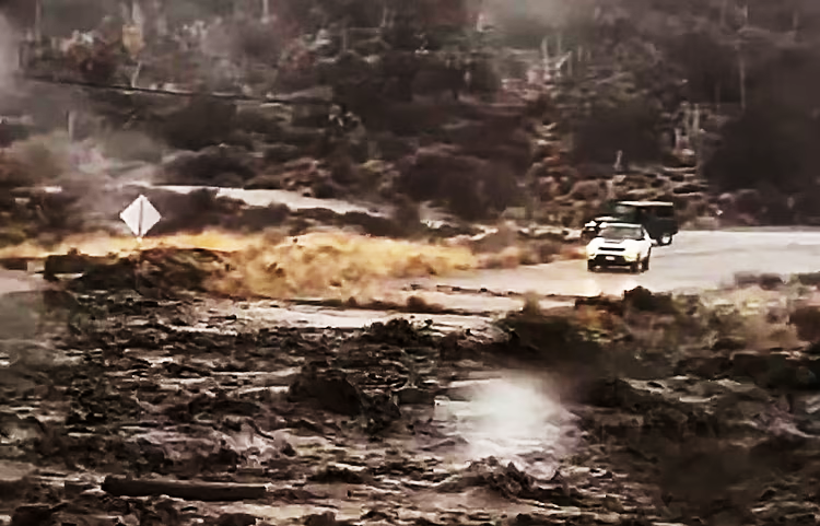 Heavy debris flows in San Bernardino County - Dec. 24, 2025 in Wrightwood, California